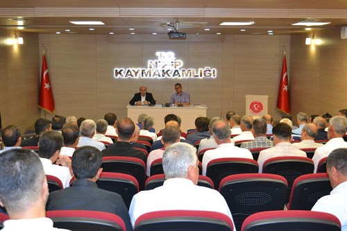 Kaymakamımız Oğuz Alp ÇAĞLAR'IN başkanlığında, Eylül Ayı ''Muhtarlar Toplantısı'' yapıldı.